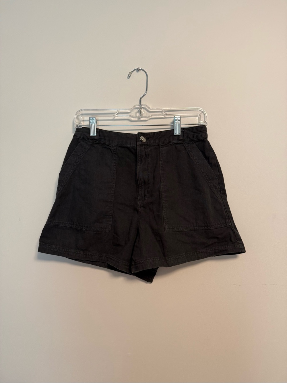 Dark Grey High-Rise Utility Shorts - Women's